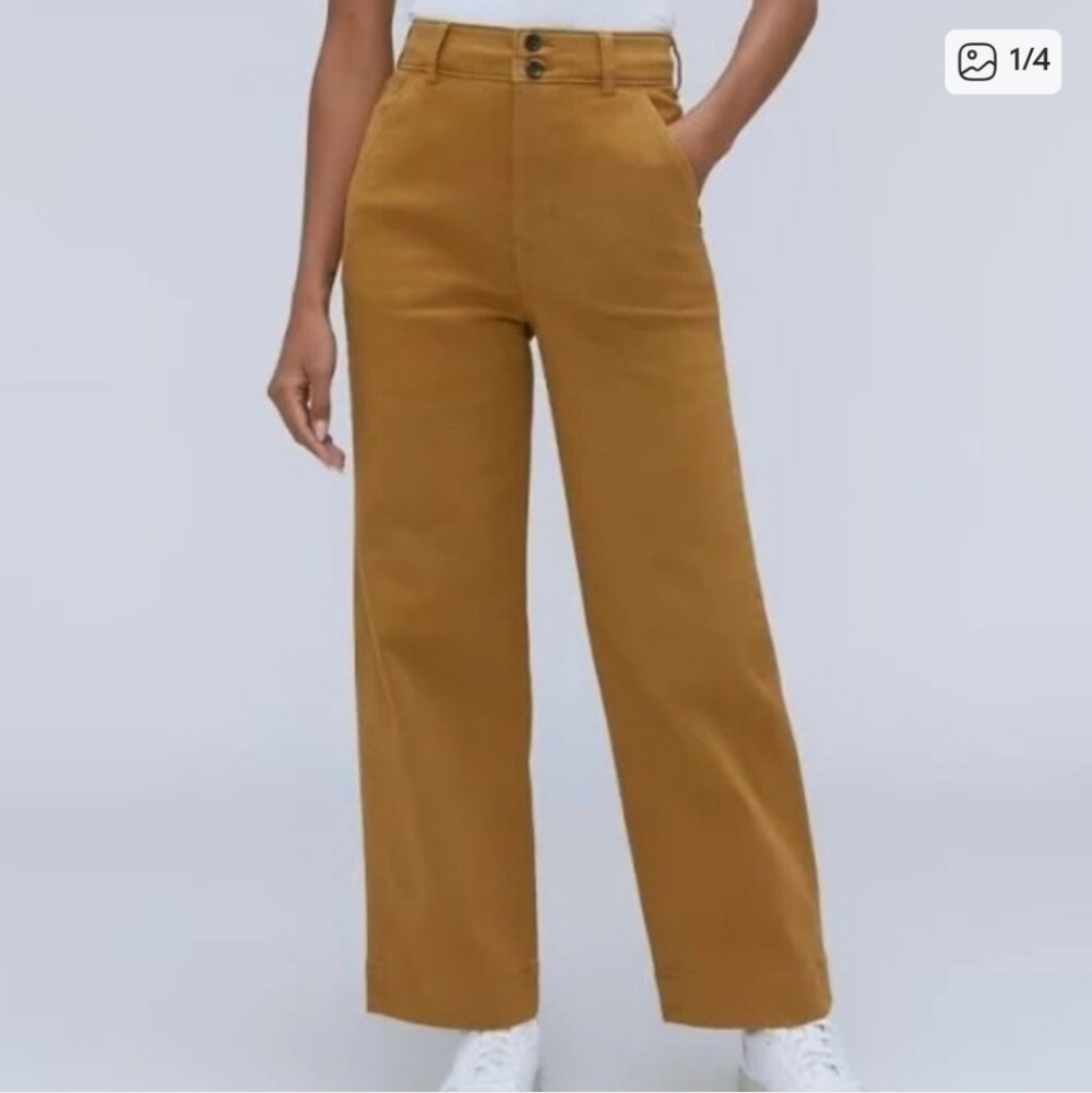 The Twill Wide Leg Pant In Tapenade